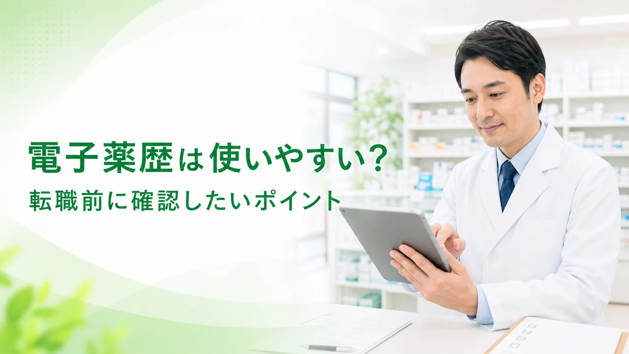 薬剤師転職電子薬歴を確認している薬剤師のイメージ