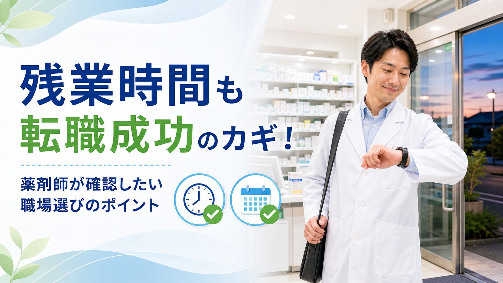 薬剤師の転職で残業時間を確認し働きやすい職場を選ぶためのイメージ画像