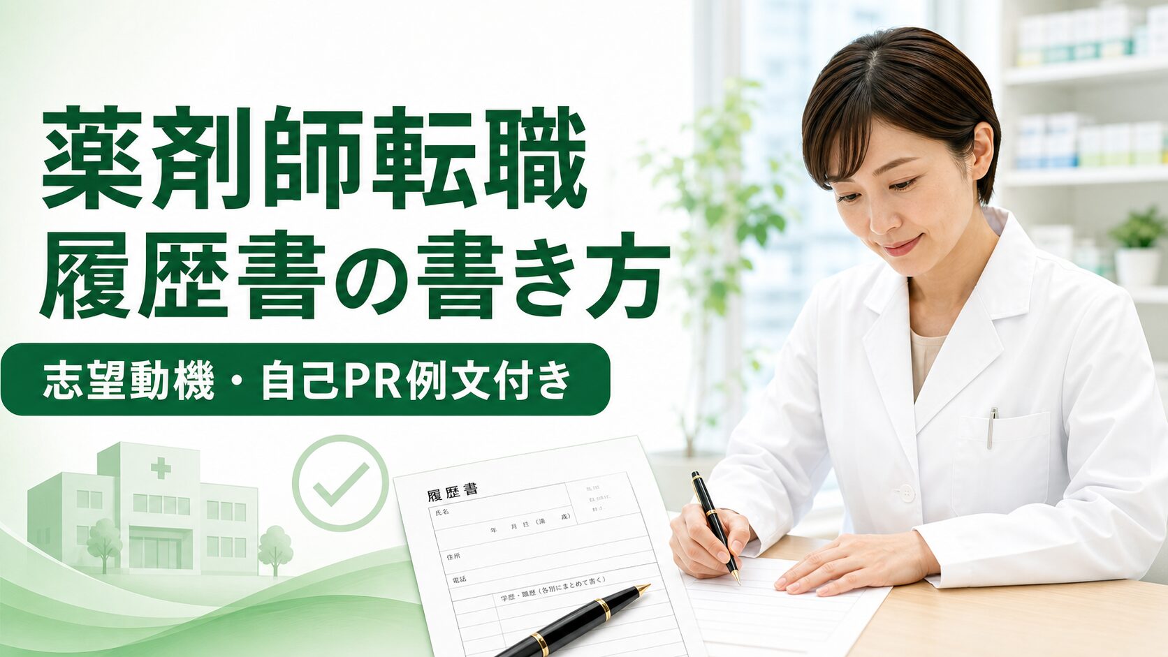 薬剤師転職の履歴書を作成している薬剤師のイメージ