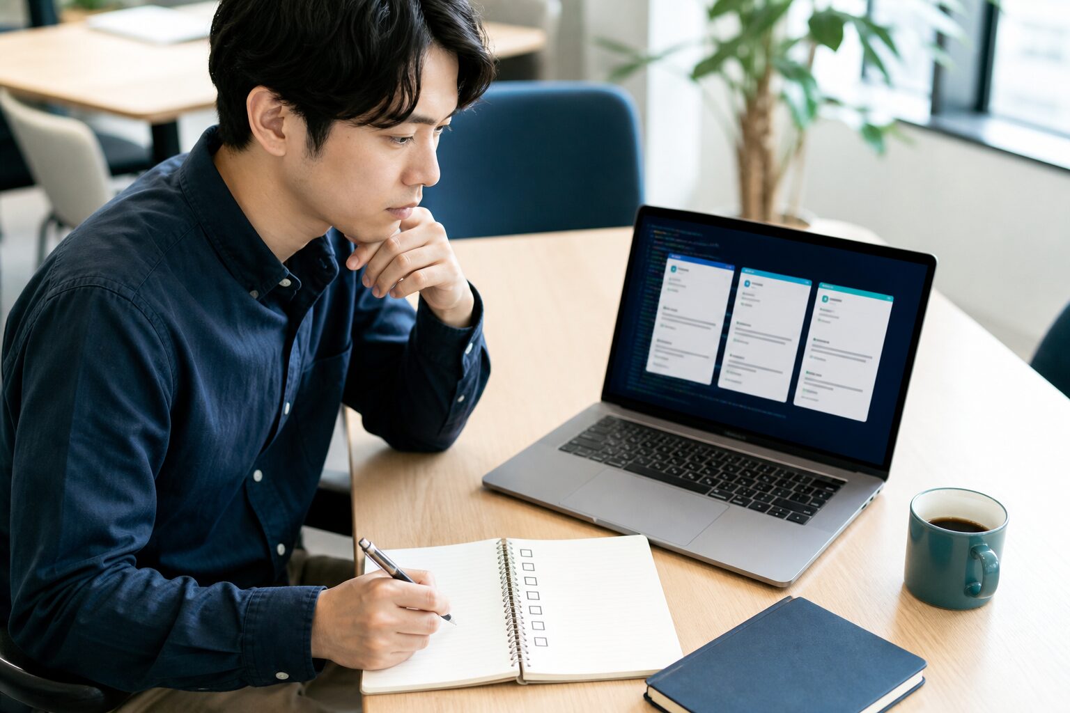 エンジニア転職サイトの選び方を確認する会社員