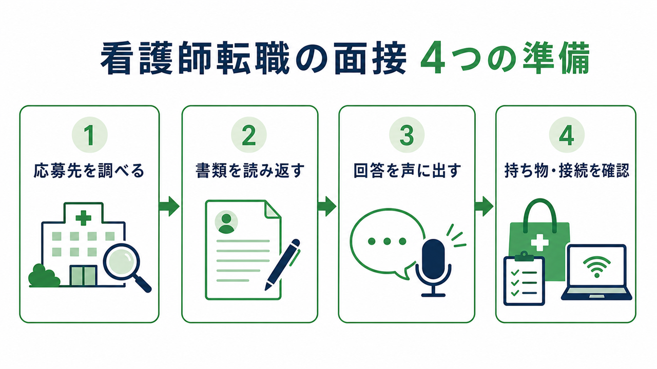 看護師転職の面接前に確認する4つの準備