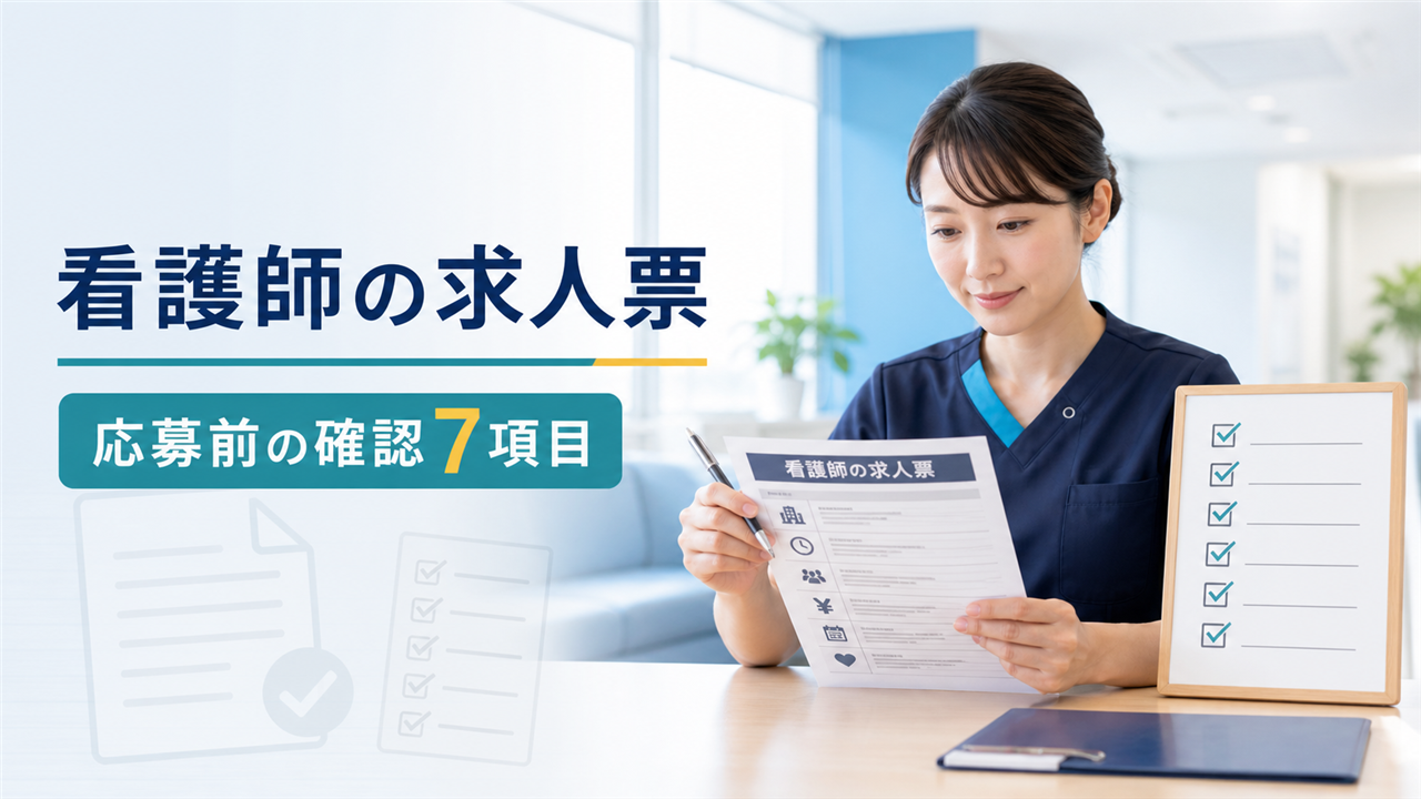 看護師の求人票で応募前の確認7項目をチェックする看護師