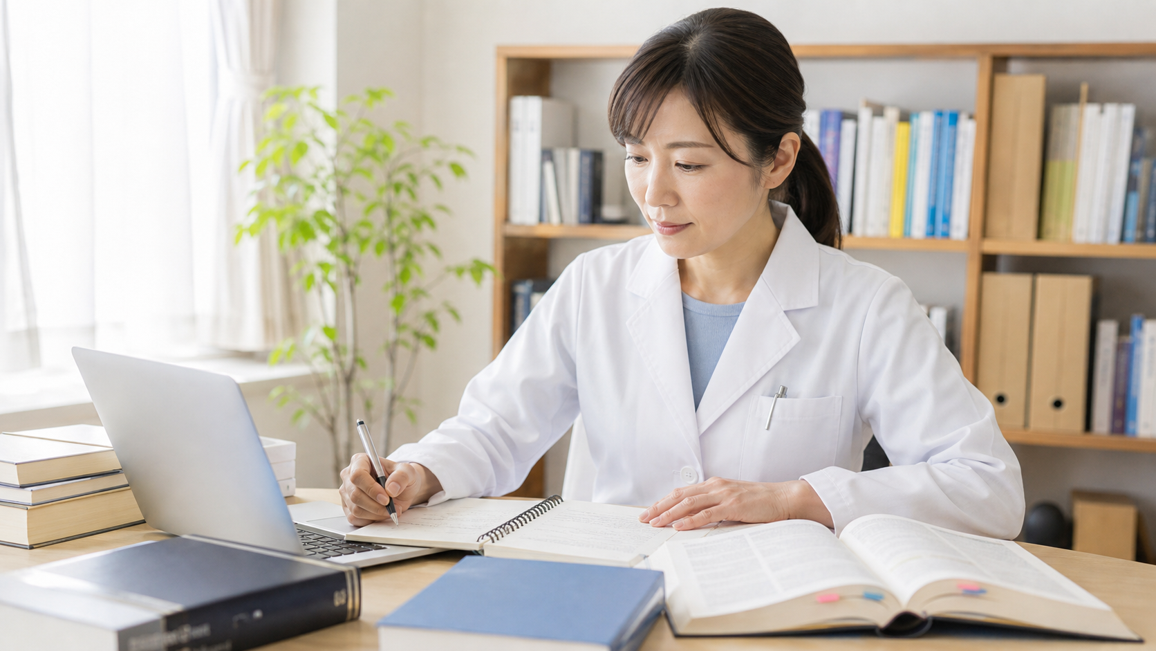 ブランク薬剤師が復職前に勉強することをノートに整理するイメージ