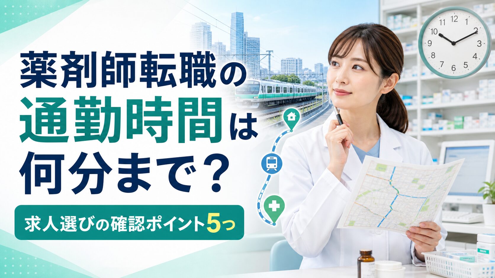 薬剤師の転職で通勤時間と求人条件を比較する薬剤師
