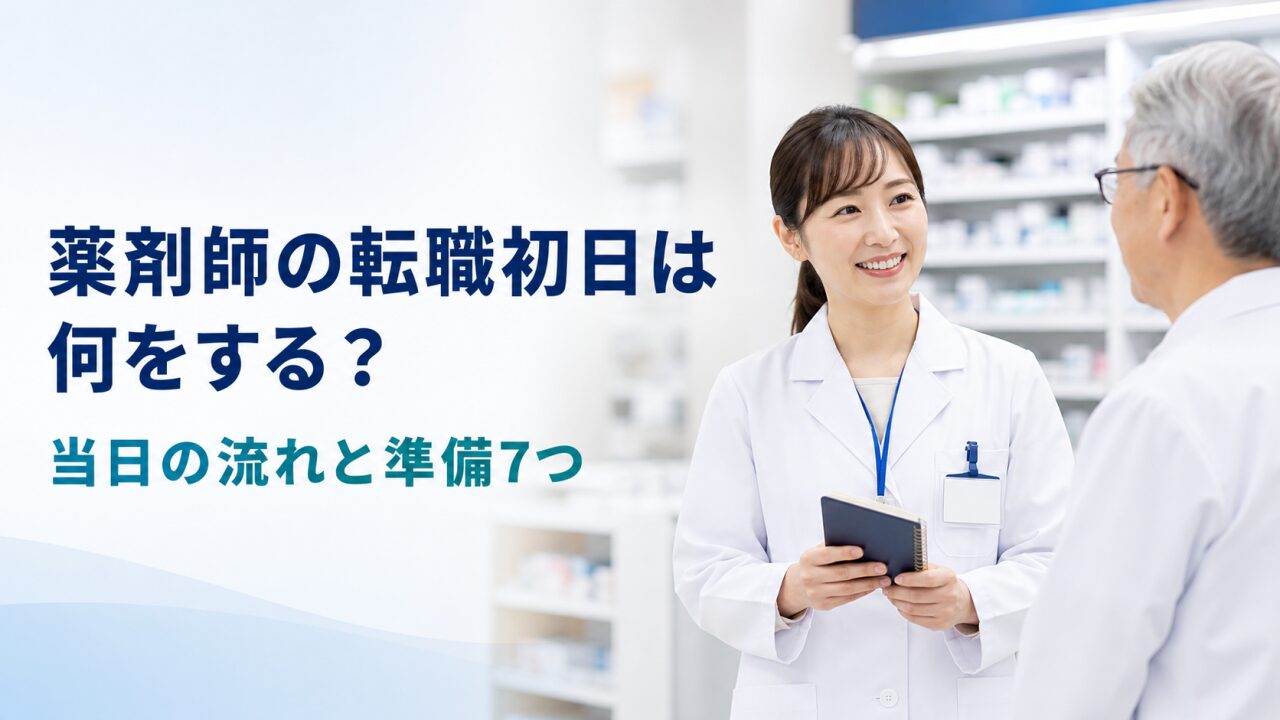 薬剤師の転職初日に新しい薬局で挨拶する場面
