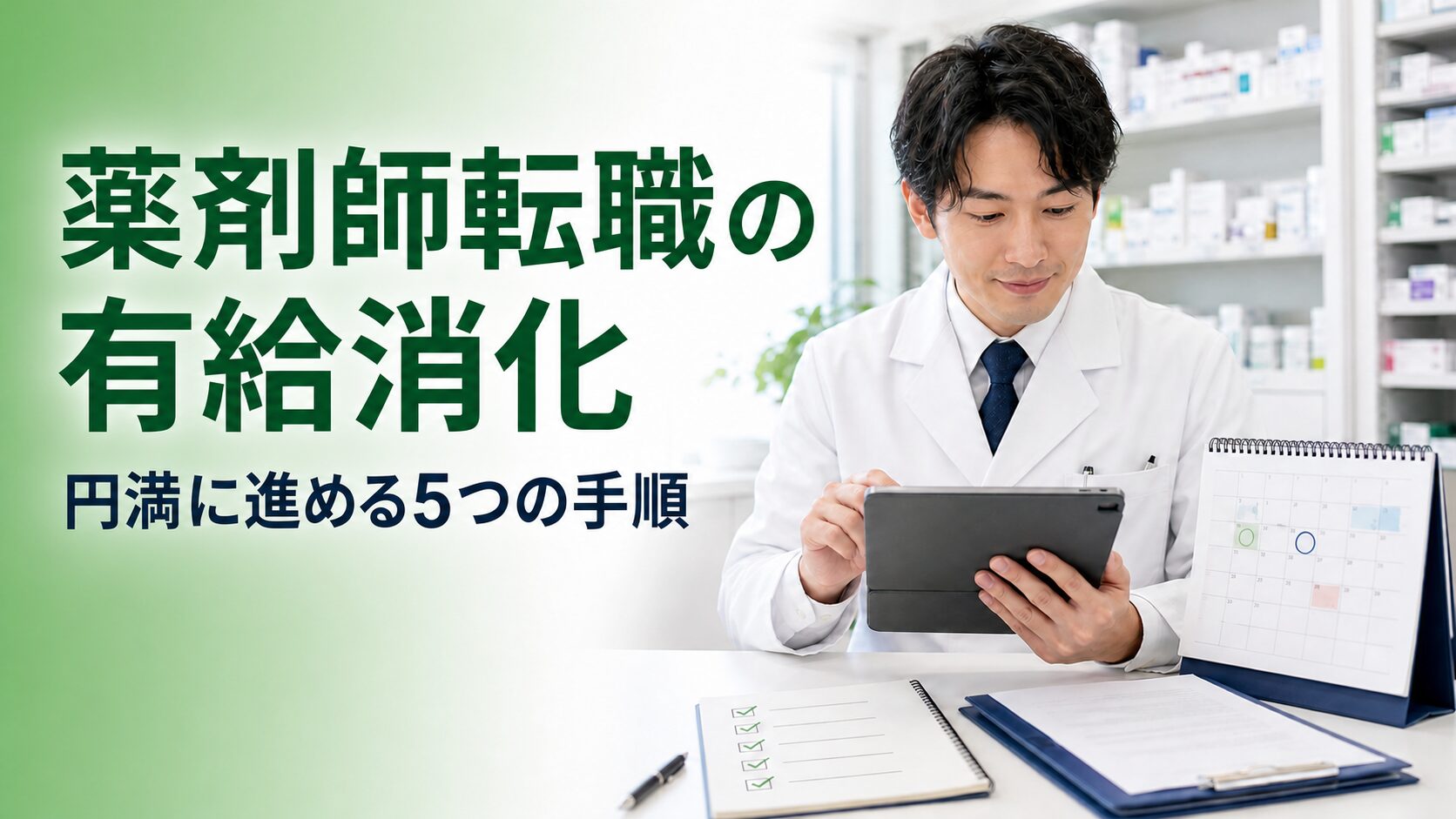 薬剤師転職の有給消化スケジュールをカレンダーで確認する薬剤師