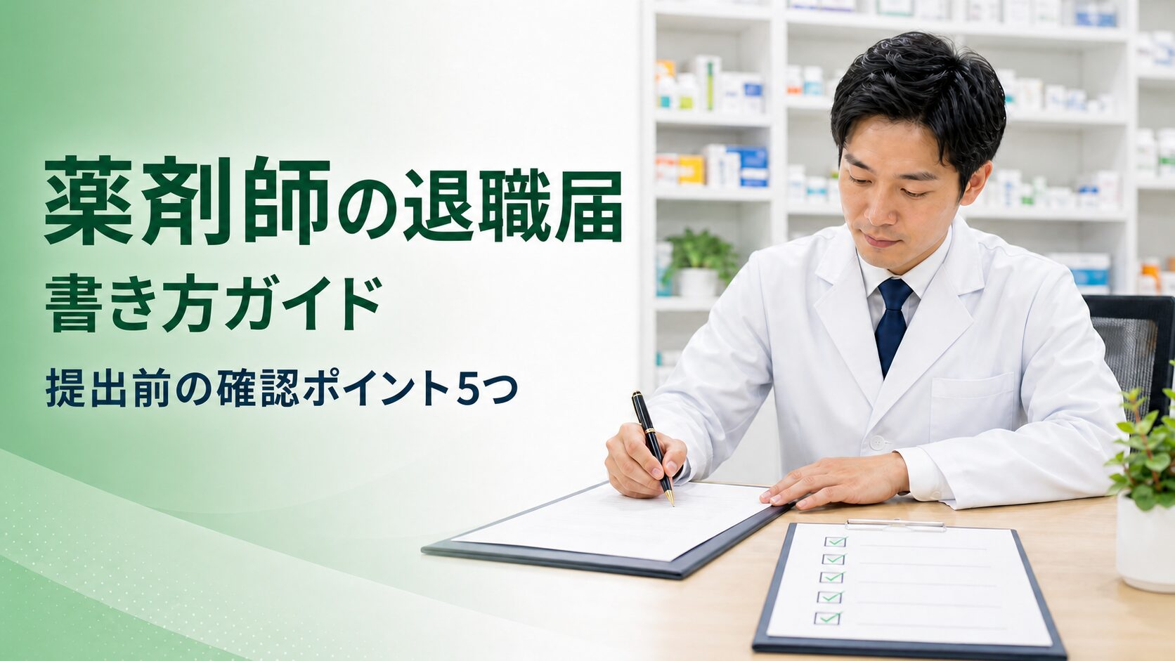 薬剤師の退職届を作成して提出前の項目を確認する薬剤師