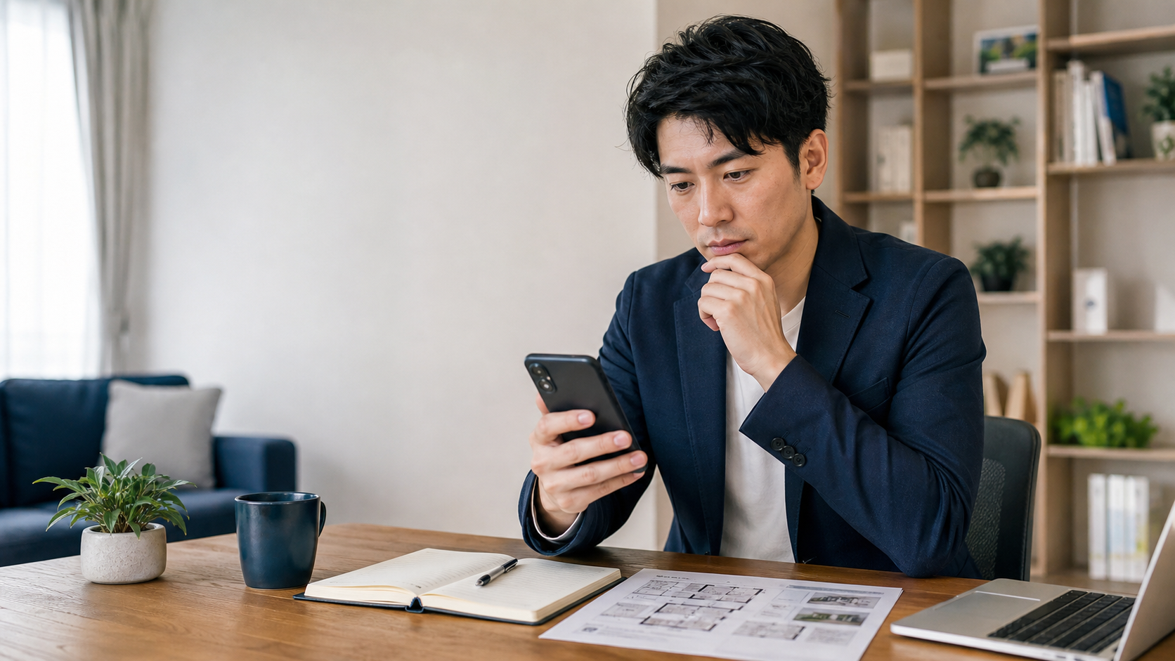 未経験から不動産業界へ転職するため求人を比較する30代男性