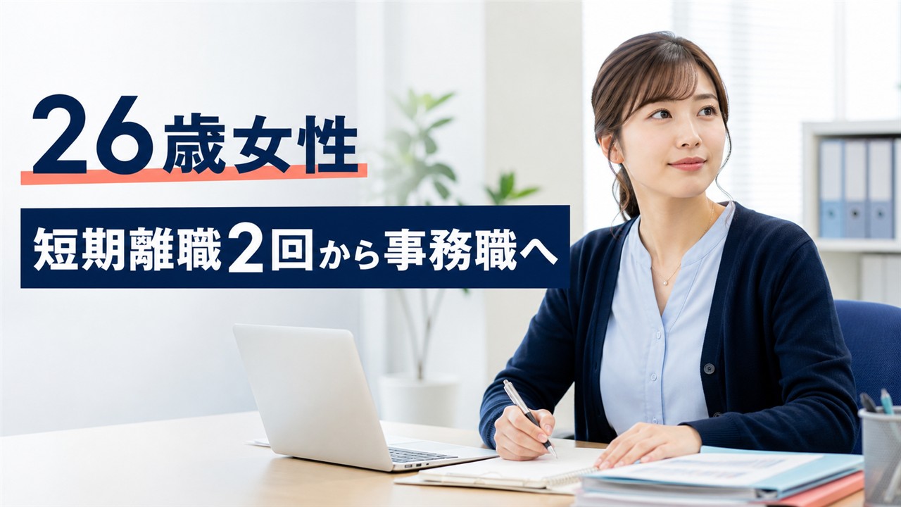 短期離職2回の転職体験談で26歳女性が未経験の事務職へ転職した公開事例