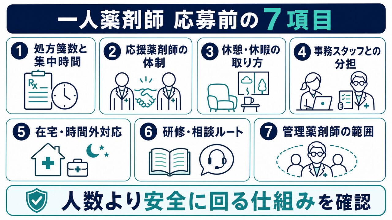 一人薬剤師の転職前に確認したい7項目