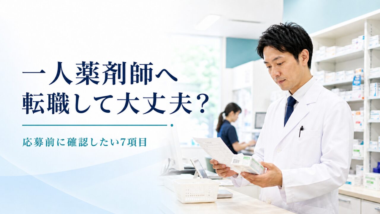 一人薬剤師の転職を検討する薬剤師が処方箋を確認する場面